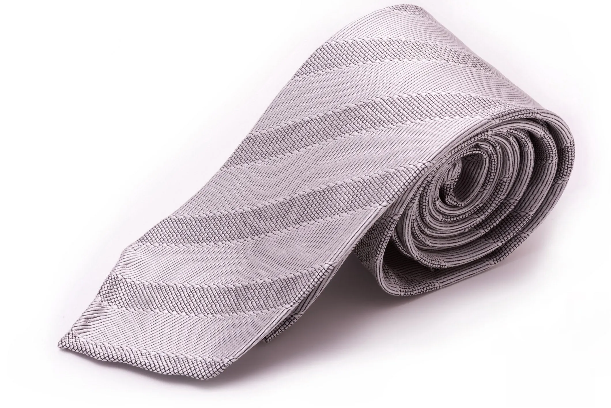 Silver & Black Striped Formal Tie Wedding Tie