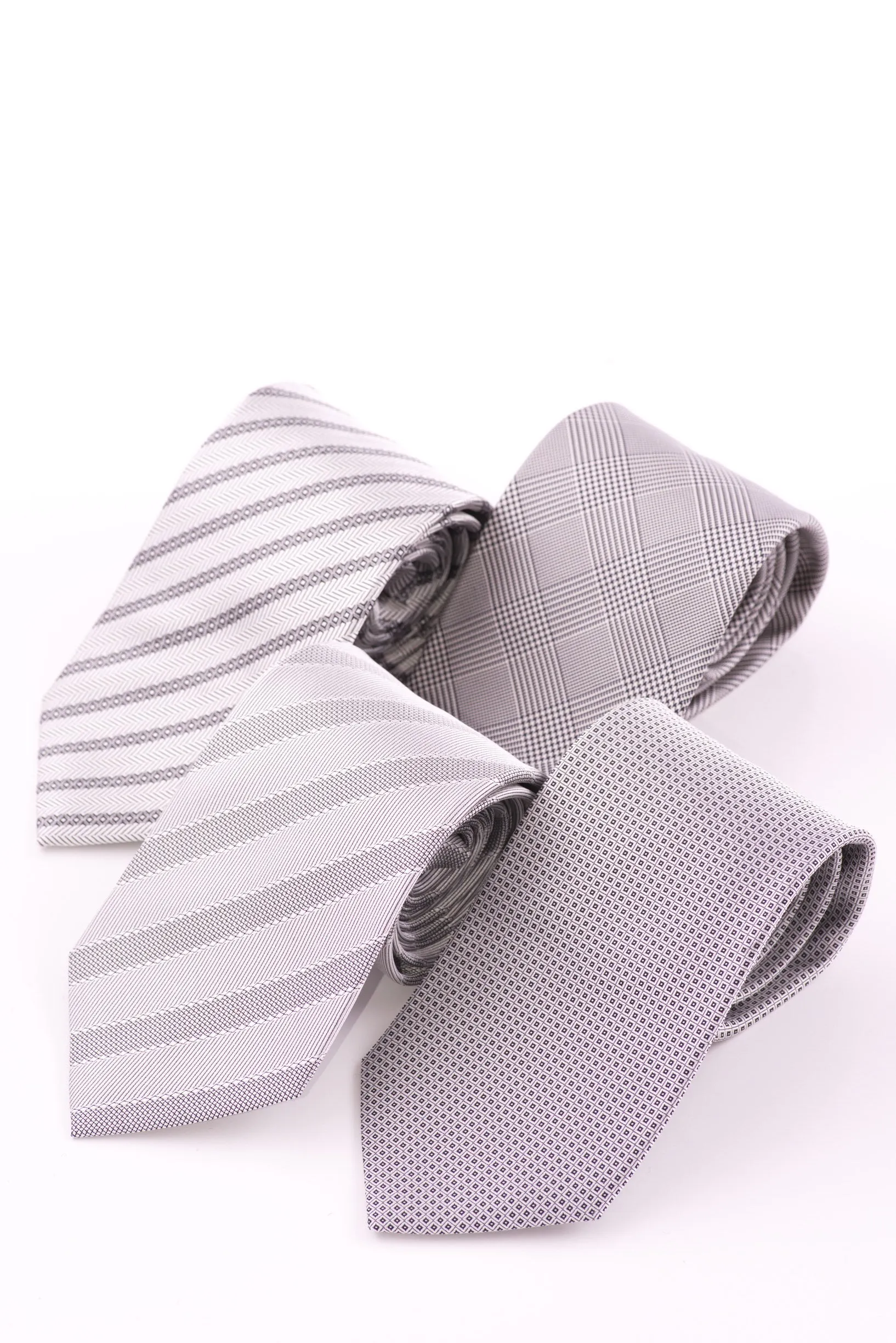Silver & Black Striped Formal Tie Wedding Tie
