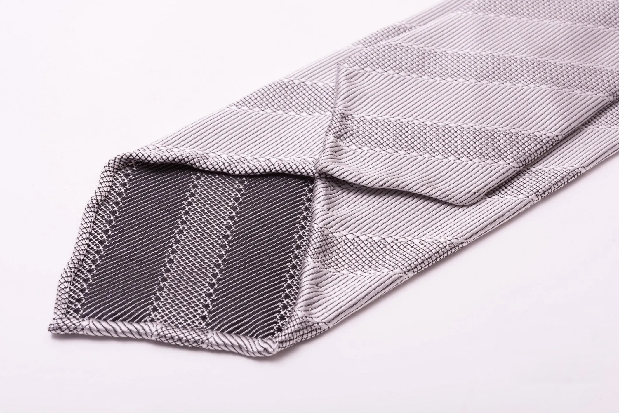 Silver & Black Striped Formal Tie Wedding Tie
