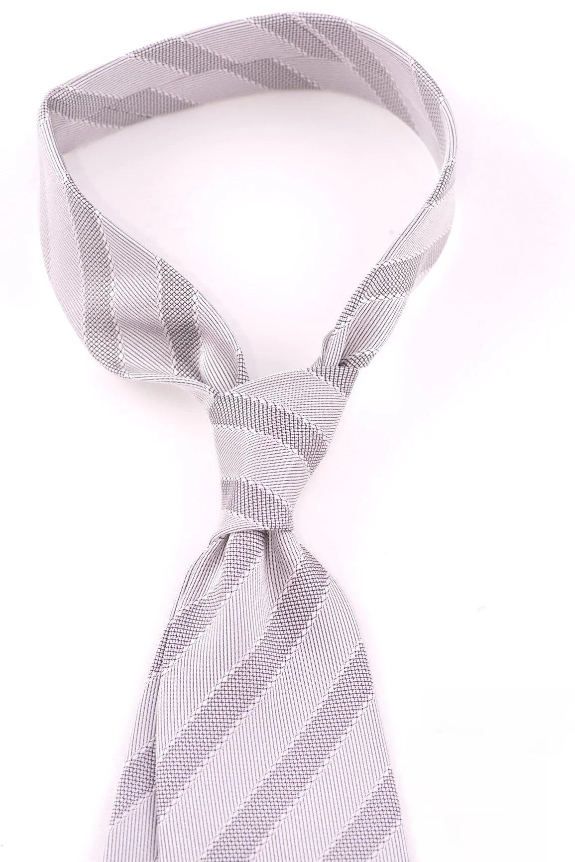 Silver & Black Striped Formal Tie Wedding Tie
