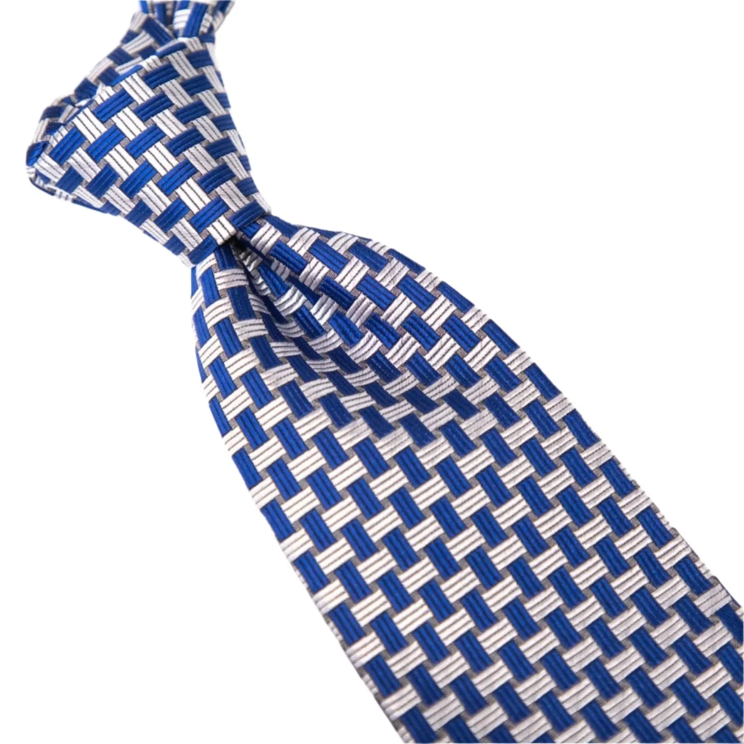 Sovereign Grade Blue Basket Weave Silk Tie