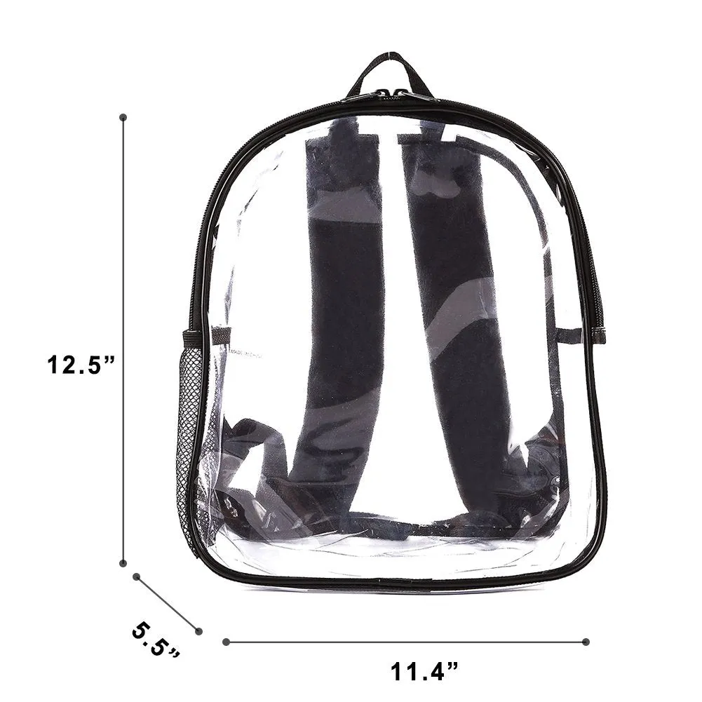 Stadium Approved Clear Mini Backpack Heavy Duty Transparent Backpack for Concert, Security Travel &Stadium