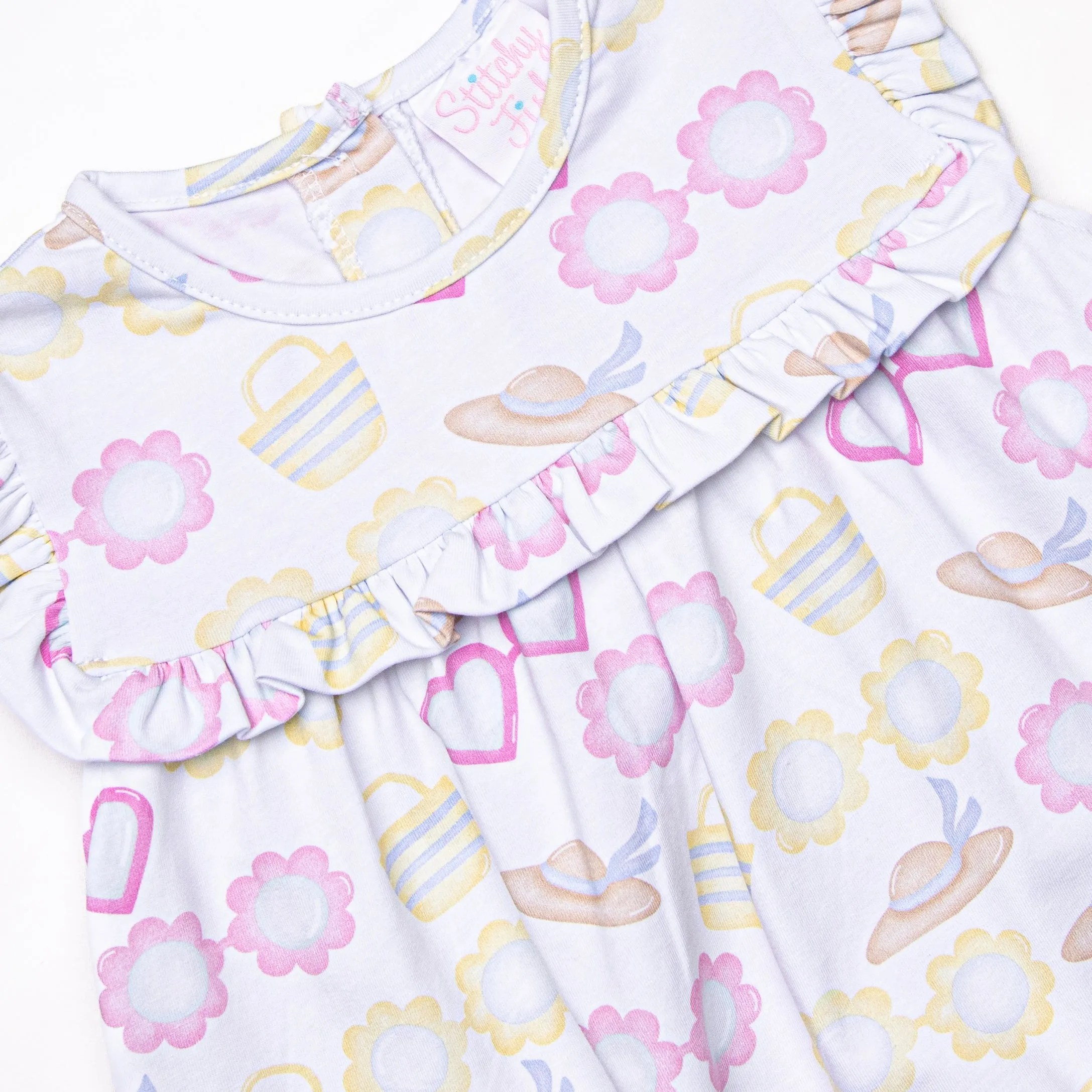 Sunny Day Shades Ruffle Short Set, Yellow