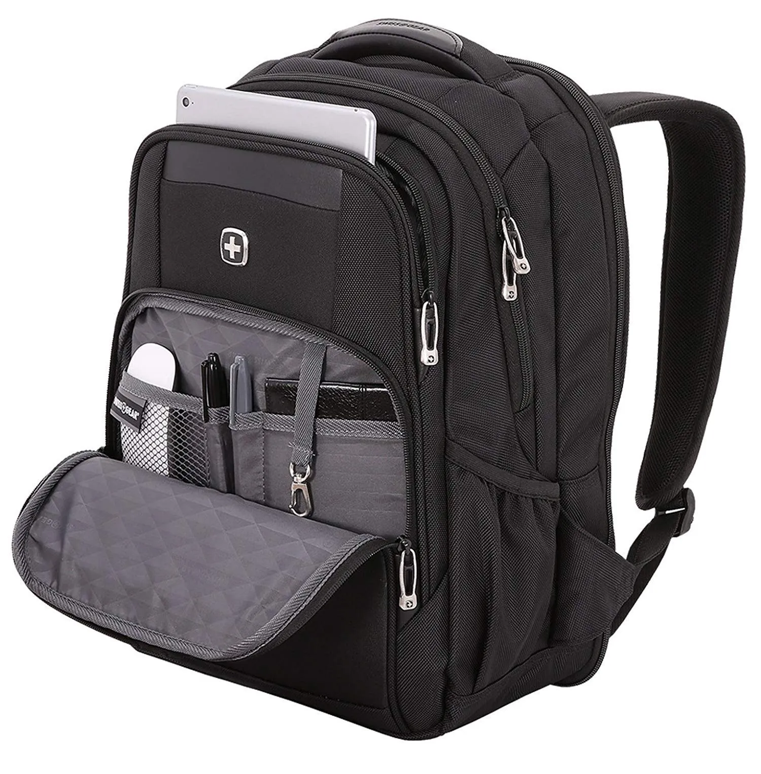 SWISSGEAR 6392 ScanSmart Ultra Premium Large Padded Laptop TSA Friendly Backpack - Black on Black