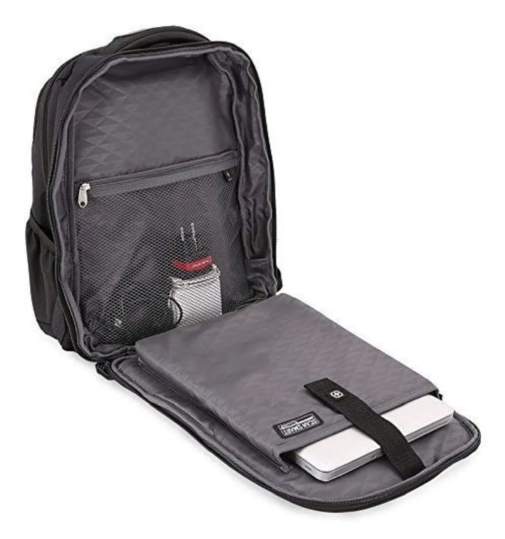 SWISSGEAR 6392 ScanSmart Ultra Premium Large Padded Laptop TSA Friendly Backpack - Black on Black