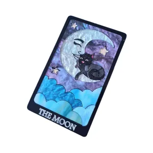The Moon Cat Tarot Card Brooch by Cherryloco Jewellery