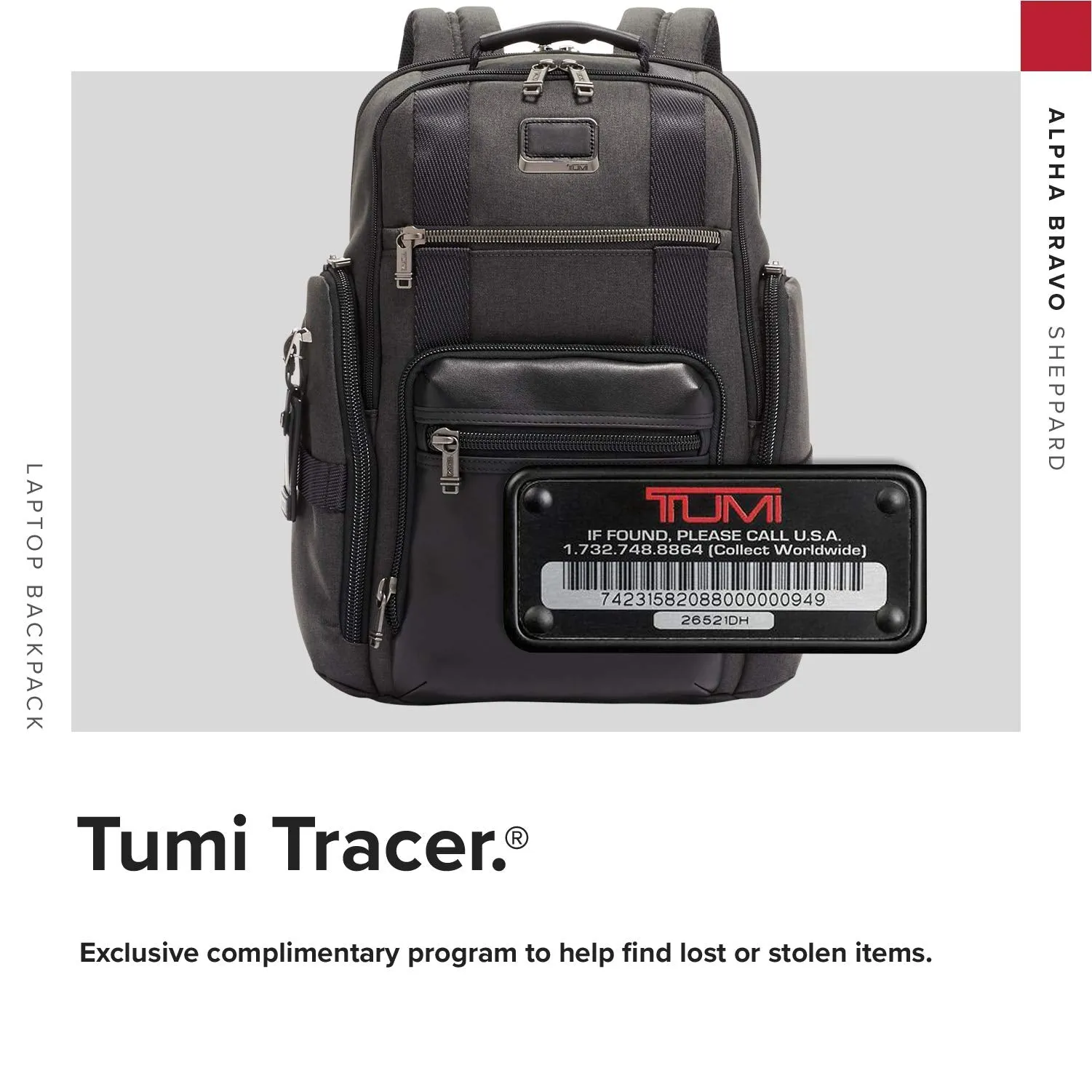 TUMI - Alpha Bravo Sheppard Deluxe Brief Pack Laptop Backpack - 15 Inch Computer Bag for Men and Women - Graphite