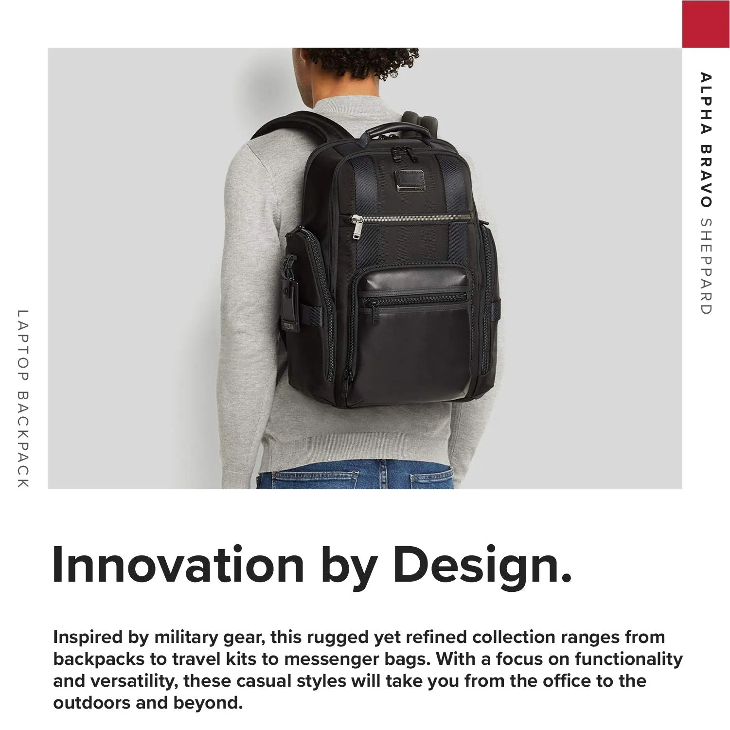 TUMI - Alpha Bravo Sheppard Deluxe Brief Pack Laptop Backpack - 15 Inch Computer Bag for Men and Women - Graphite