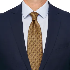 Yellow Peacock's Tail Duchesse Silk Tie